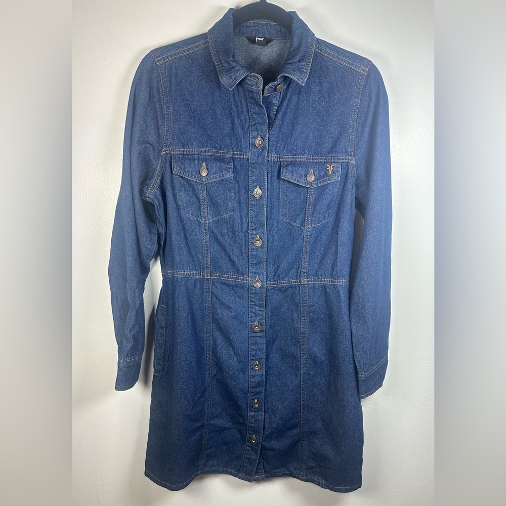 Frye Blue Denim Western Mini Dress size small